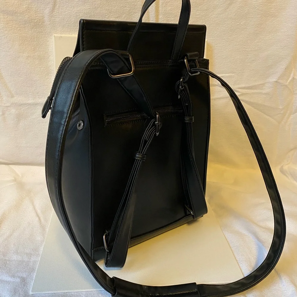 Pixie Mood Black Faux Leather Backpack